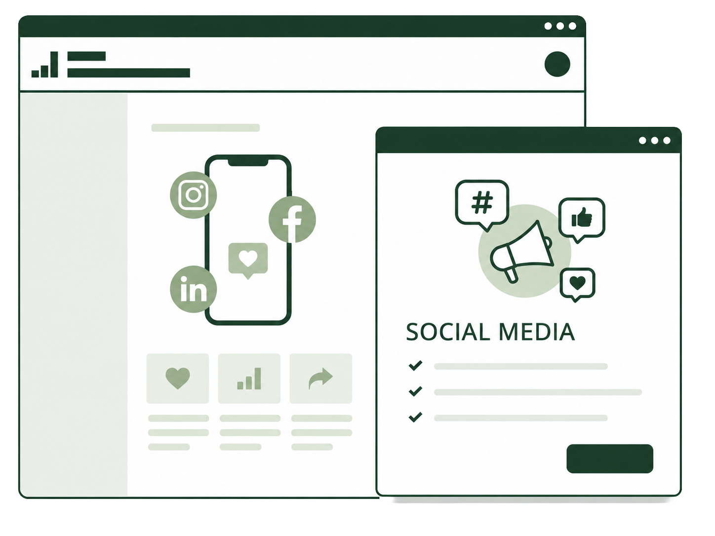 Illustration einer Social-Media-Kampagne