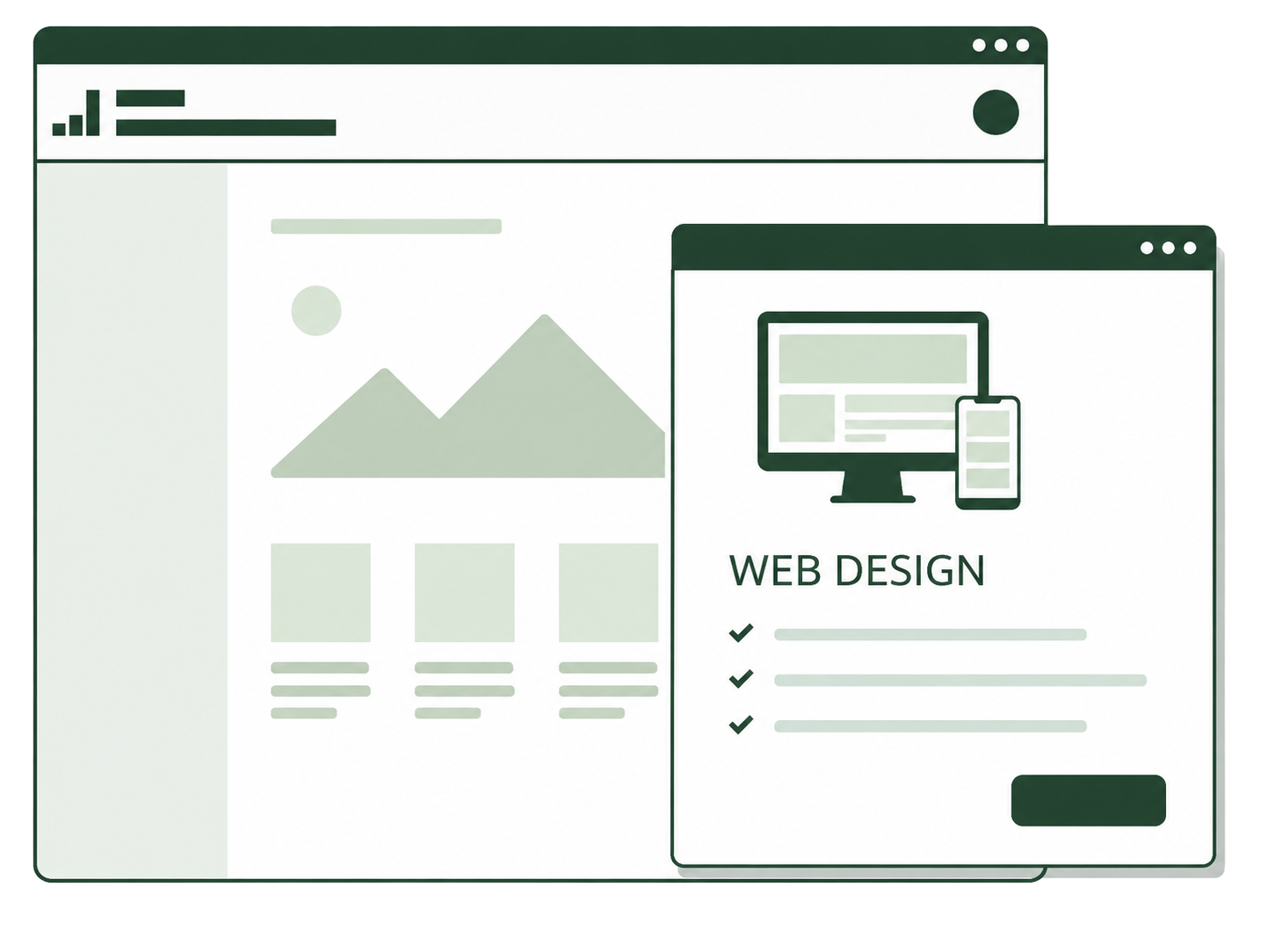 Illustration einer Webdesign-Oberfläche